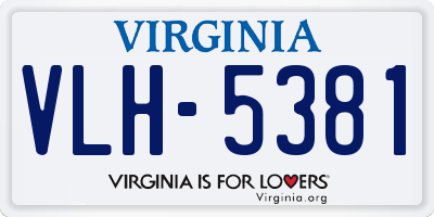 VA license plate VLH5381