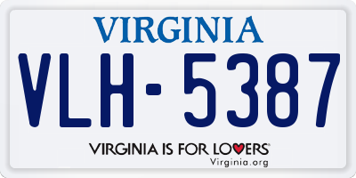 VA license plate VLH5387