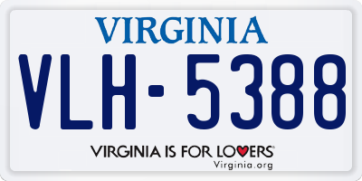 VA license plate VLH5388
