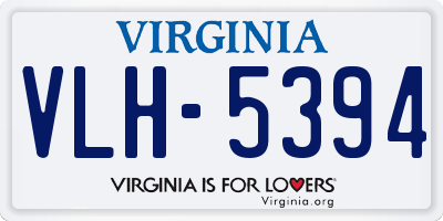 VA license plate VLH5394