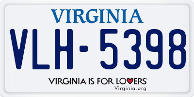 VA license plate VLH5398