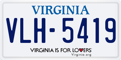 VA license plate VLH5419