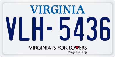 VA license plate VLH5436