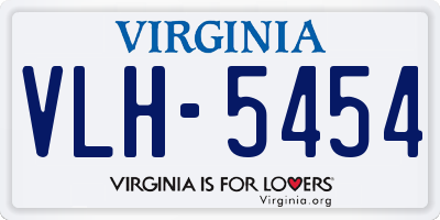 VA license plate VLH5454