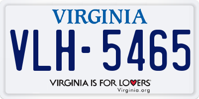 VA license plate VLH5465