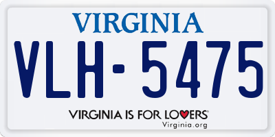VA license plate VLH5475