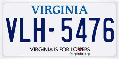 VA license plate VLH5476