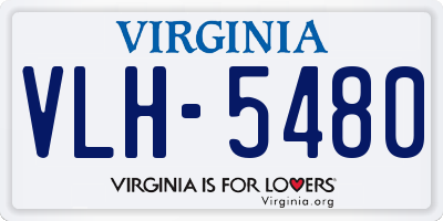 VA license plate VLH5480