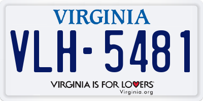 VA license plate VLH5481