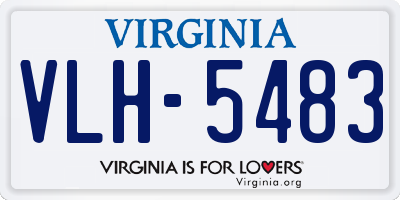 VA license plate VLH5483