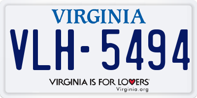 VA license plate VLH5494