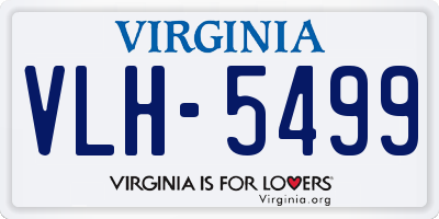 VA license plate VLH5499
