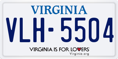 VA license plate VLH5504