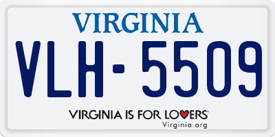 VA license plate VLH5509