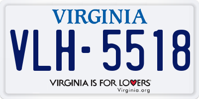 VA license plate VLH5518