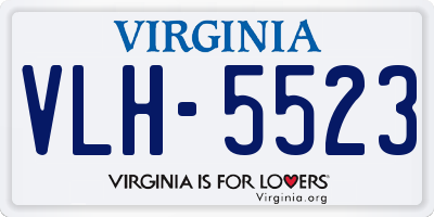 VA license plate VLH5523