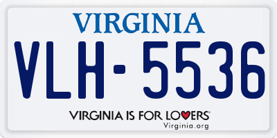 VA license plate VLH5536