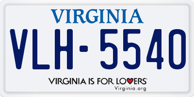 VA license plate VLH5540