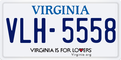 VA license plate VLH5558