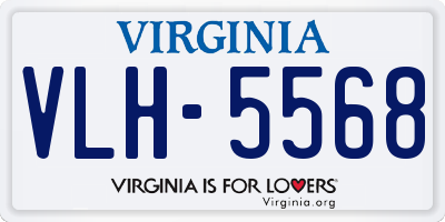 VA license plate VLH5568