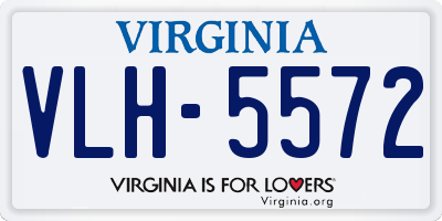 VA license plate VLH5572