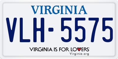 VA license plate VLH5575