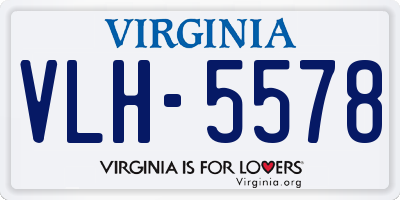 VA license plate VLH5578