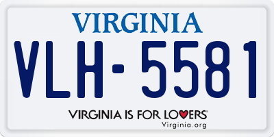 VA license plate VLH5581