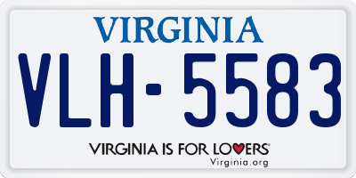 VA license plate VLH5583