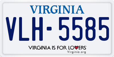 VA license plate VLH5585