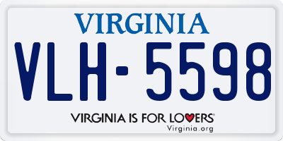 VA license plate VLH5598