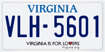 VA license plate VLH5601