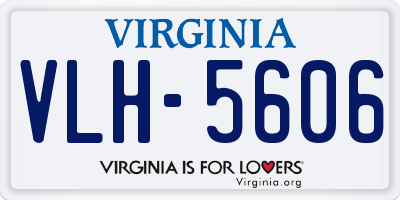 VA license plate VLH5606
