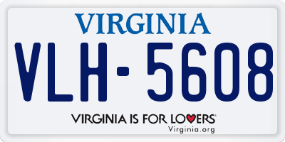 VA license plate VLH5608