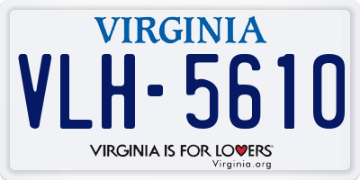 VA license plate VLH5610