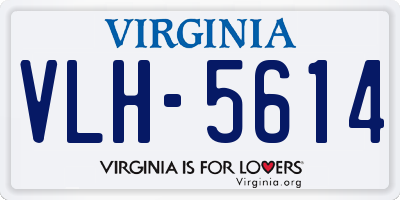 VA license plate VLH5614