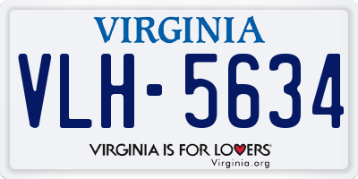VA license plate VLH5634