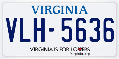 VA license plate VLH5636
