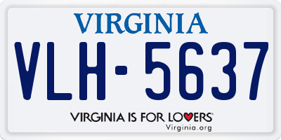VA license plate VLH5637