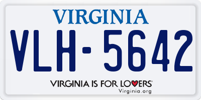 VA license plate VLH5642