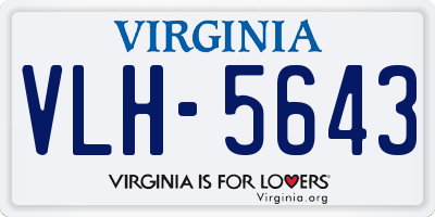 VA license plate VLH5643