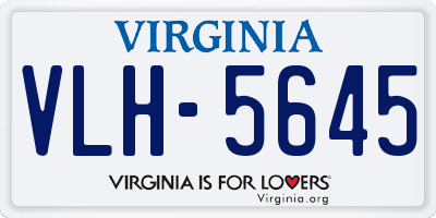 VA license plate VLH5645