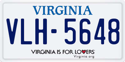 VA license plate VLH5648