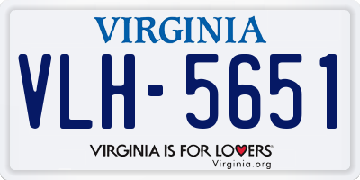 VA license plate VLH5651