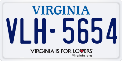 VA license plate VLH5654