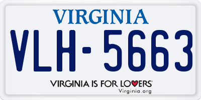 VA license plate VLH5663