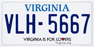 VA license plate VLH5667