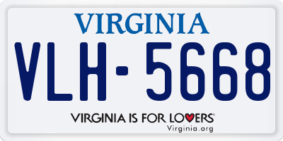 VA license plate VLH5668