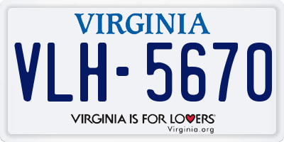 VA license plate VLH5670