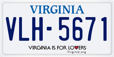 VA license plate VLH5671